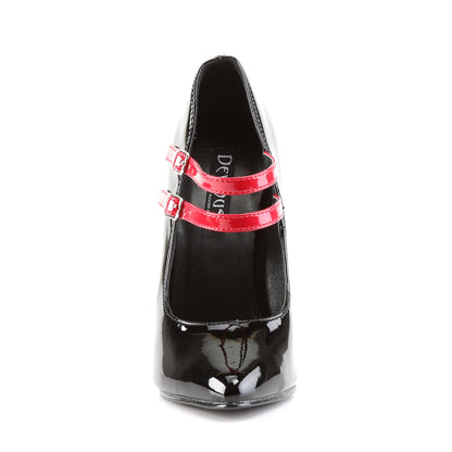 Devious Womens Pumps DOMINA-442 Blk-Red Pat