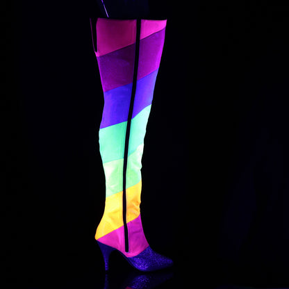 Pleaser Pink Label Womens Pumps DREAM-3012RBG Multi-Rainbow Multi Glitter