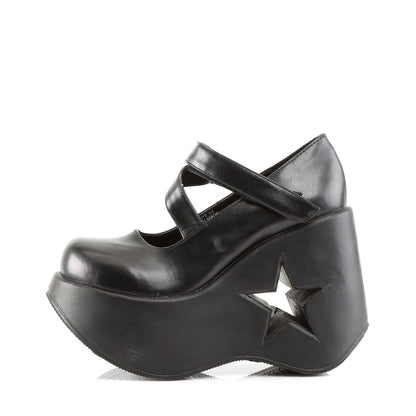 DemoniaCult Womens Pumps DYNAMITE-03 Blk Vegan Leather
