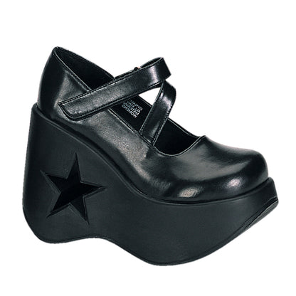 DemoniaCult Womens Pumps DYNAMITE-03 Blk Vegan Leather