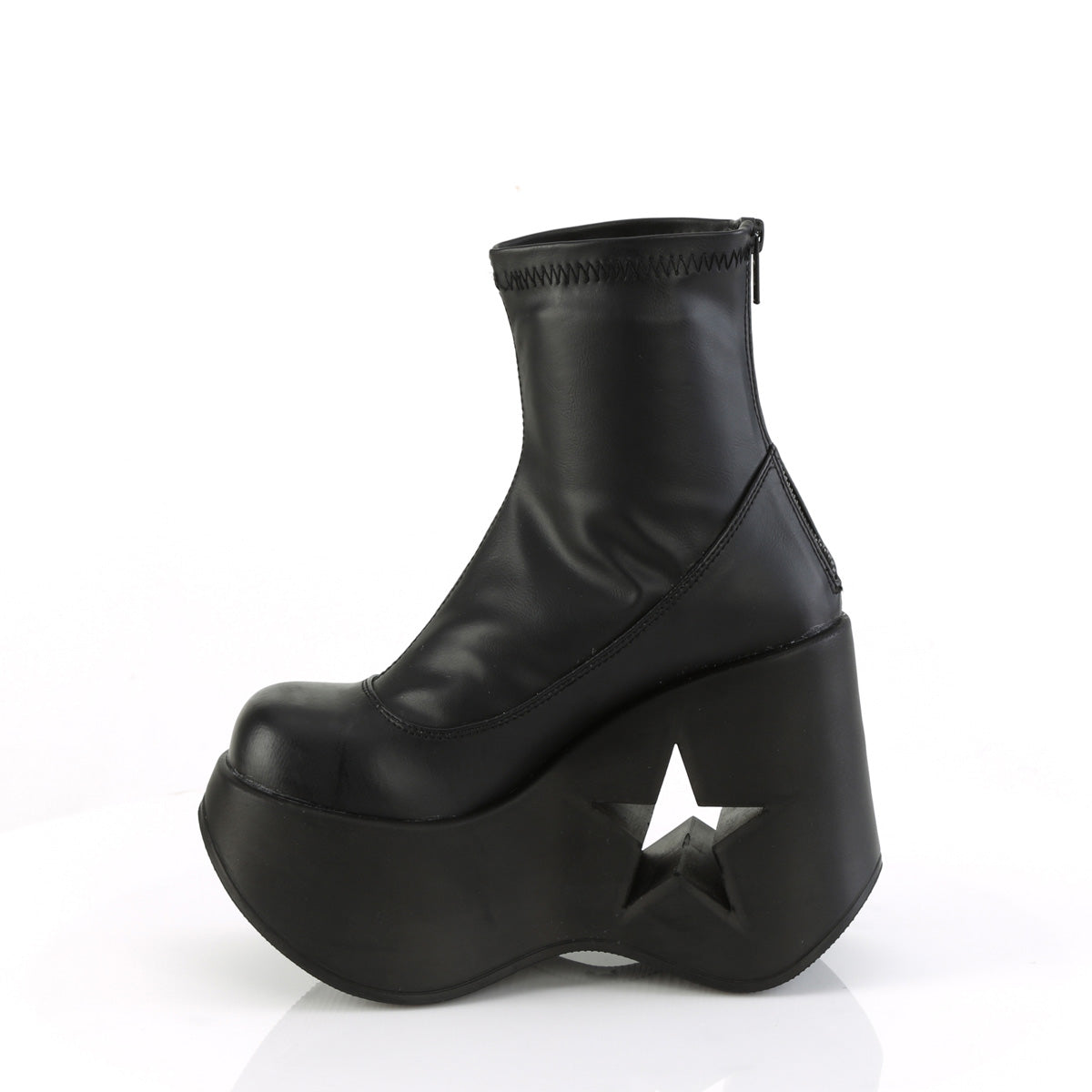 DemoniaCult  Ankle Boots DYNAMITE-100 Blk Str Vegan Leather
