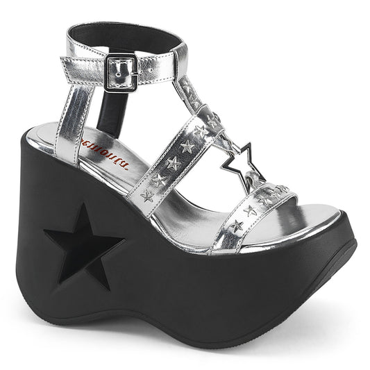 DemoniaCult   DYNAMITE-12 Silver Metallic Vegan Leather
