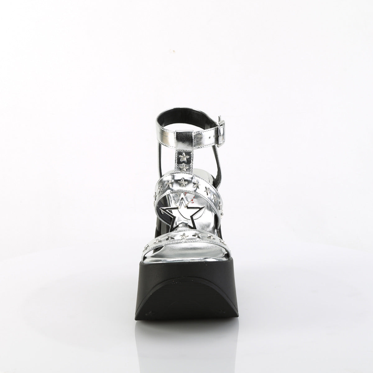 DemoniaCult   DYNAMITE-12 Silver Metallic Vegan Leather