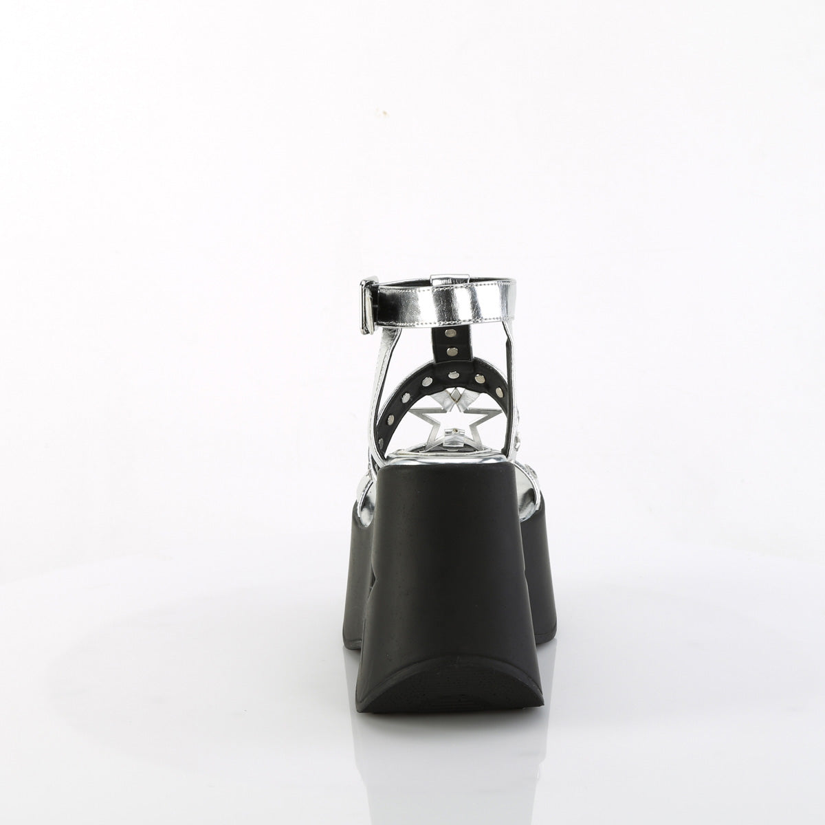 DemoniaCult   DYNAMITE-12 Silver Metallic Vegan Leather