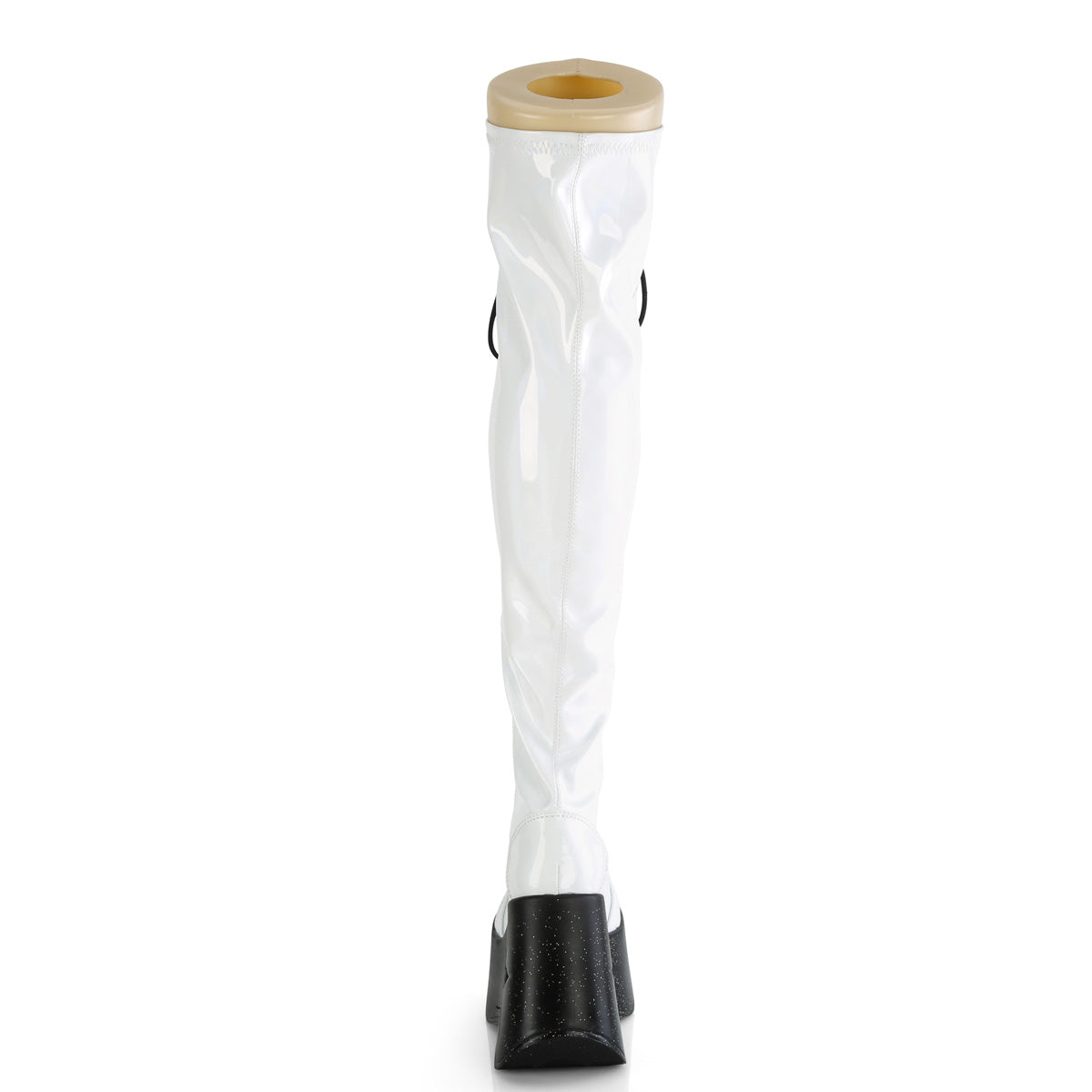 DemoniaCult  Boots DYNAMITE-300 Wht Stretch Holo
