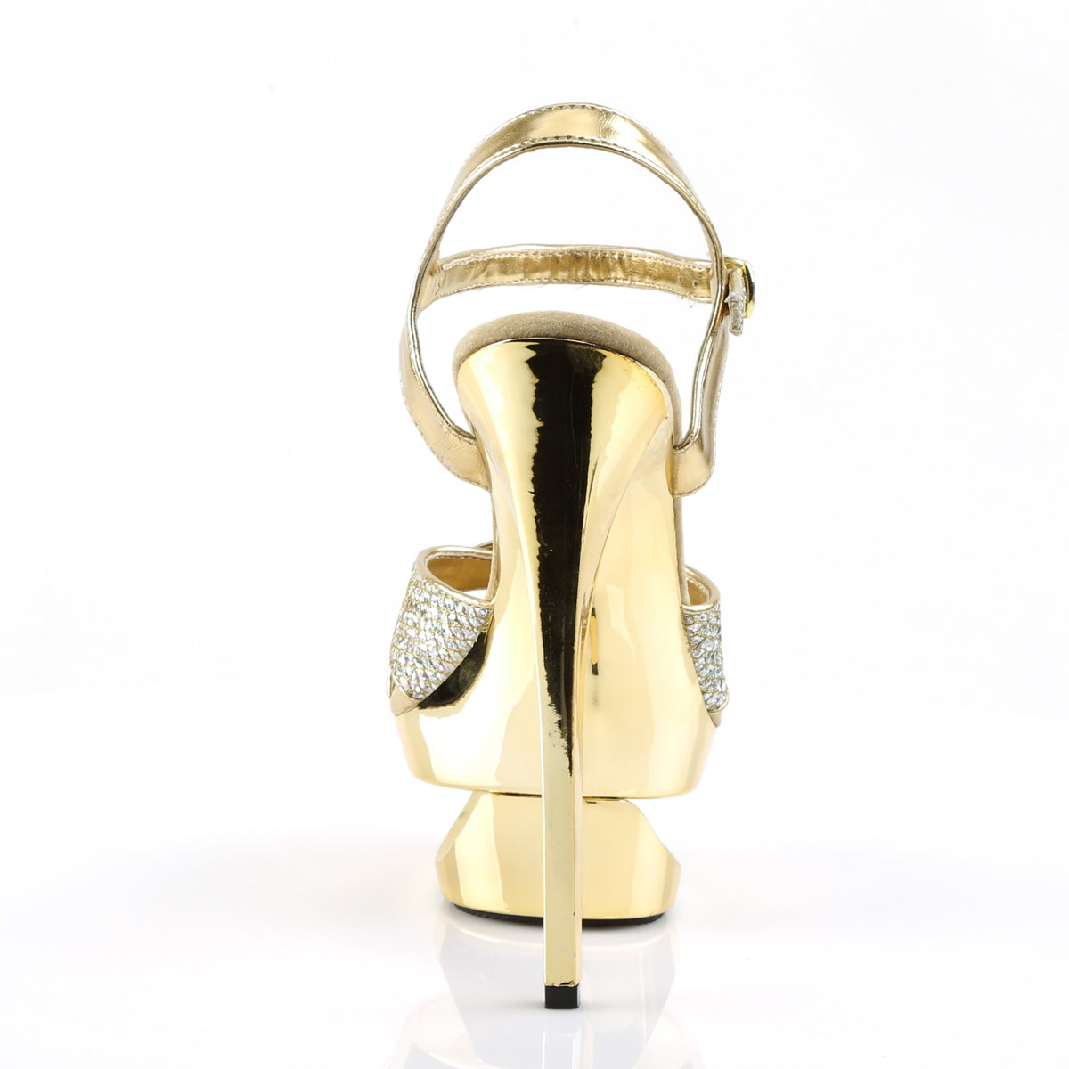 Pleaser Womens Sandals ECLIPSE-619G Gold Multi Gltr/Gold Chrome