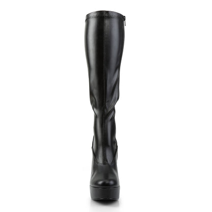 Pleaser Womens Boots ELECTRA-2000Z Blk Str Faux Leather