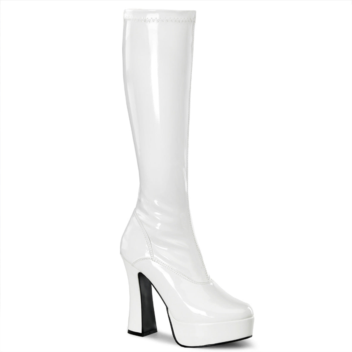 Pleaser Womens Boots ELECTRA-2000Z Wht Str Pat