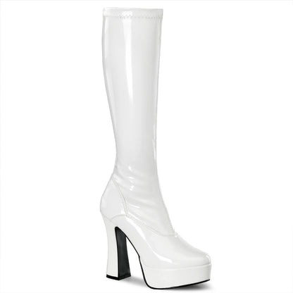 Pleaser Womens Boots ELECTRA-2000Z Wht Str Pat