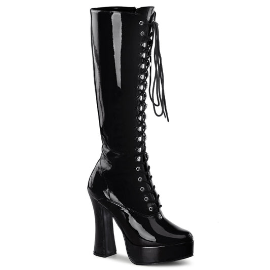 Pleaser Womens Boots ELECTRA-2020 Blk Pat