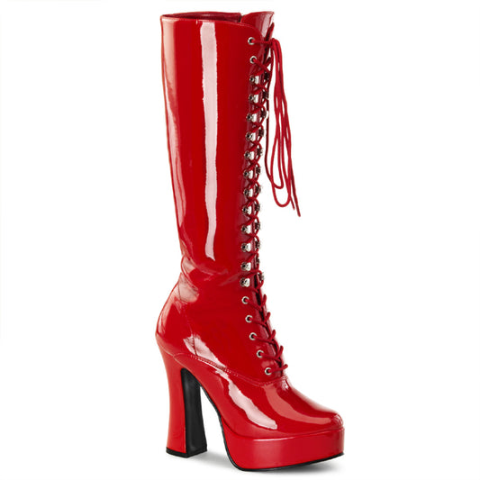 Pleaser Womens Boots ELECTRA-2020 Red Pat