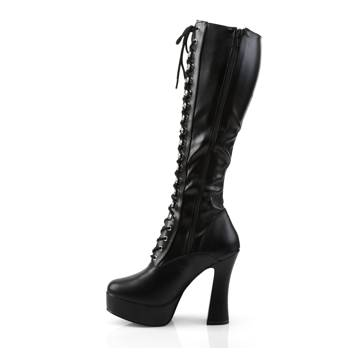 Pleaser Womens Boots ELECTRA-2023 Blk Str Faux Leather