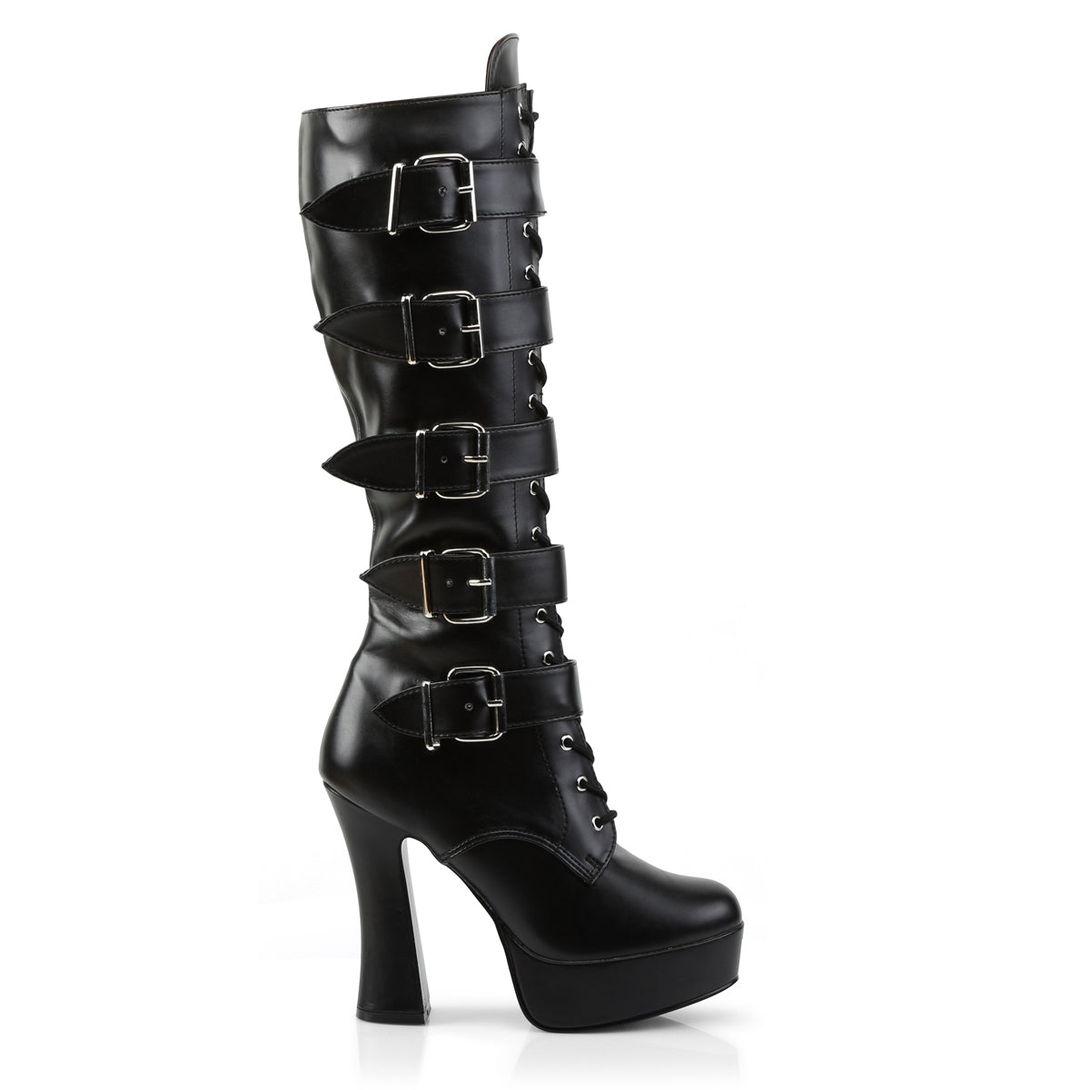 Pleaser Womens Boots ELECTRA-2042 Blk Faux Leather