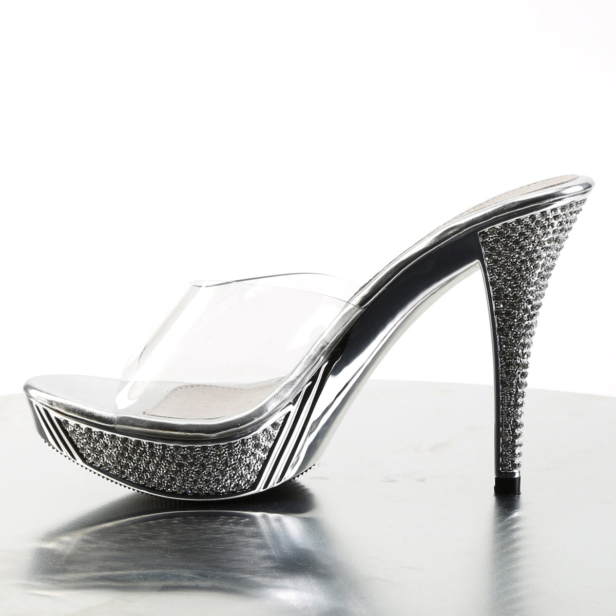 Fabulicious Womens Sandals ELEGANT-401 Clr/Slv Chrome