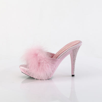 Fabulicious   ELEGANT-401F B. Pink Marabou-Faux Leather/B. Pink