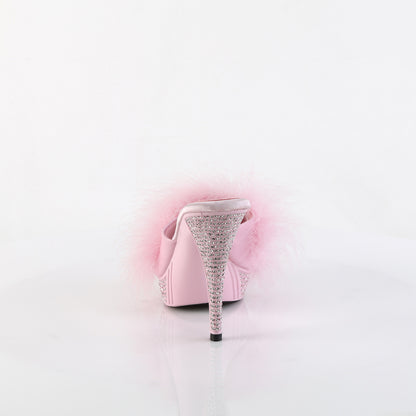 Fabulicious   ELEGANT-401F B. Pink Marabou-Faux Leather/B. Pink