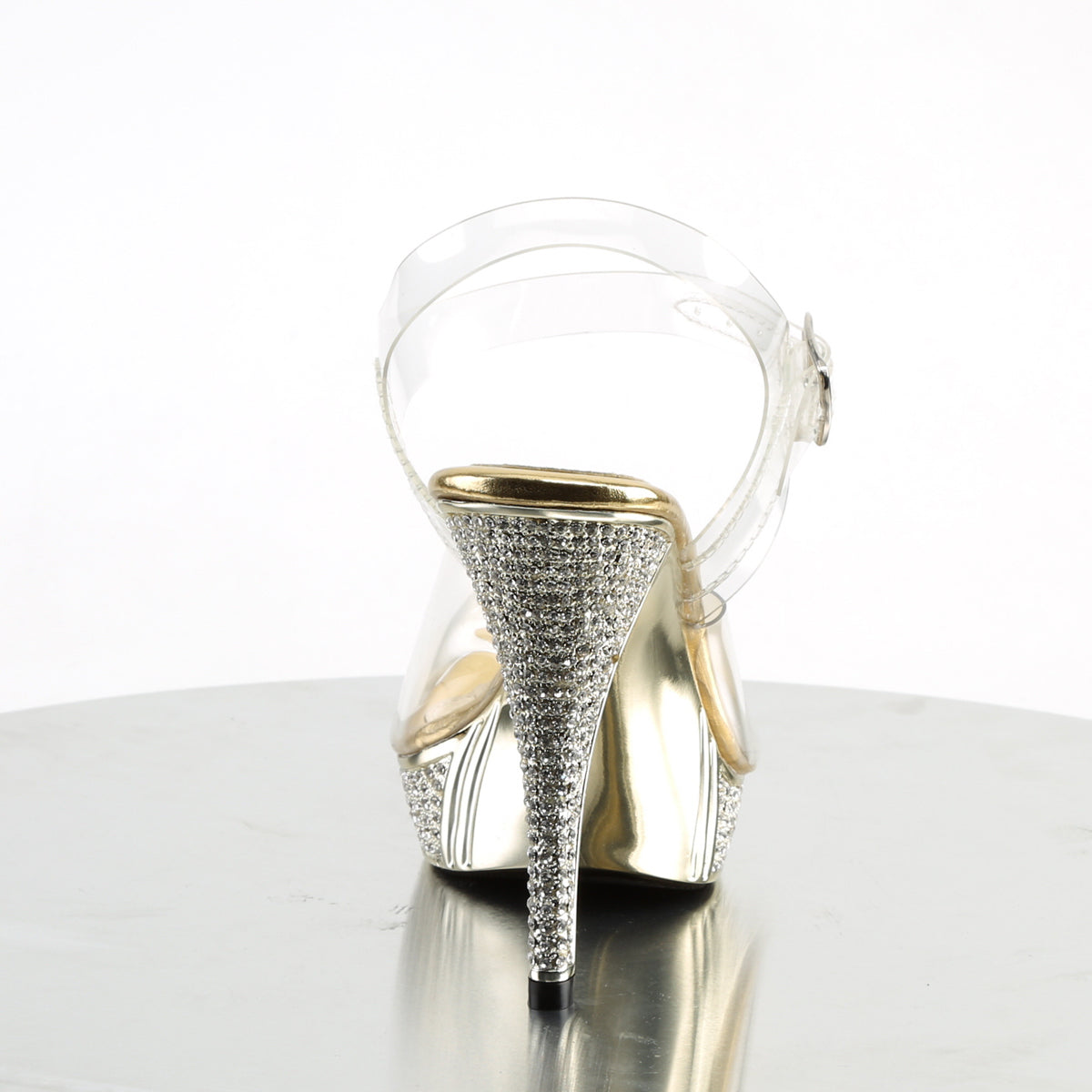 Fabulicious Womens Sandals ELEGANT-408 Clr/Gold Chrome