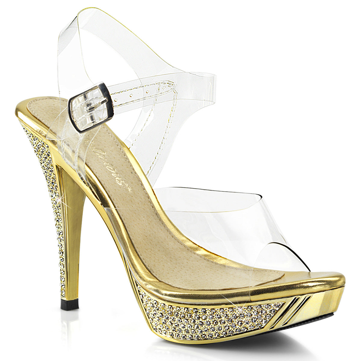 Fabulicious Womens Sandals ELEGANT-408 Clr/Gold Chrome