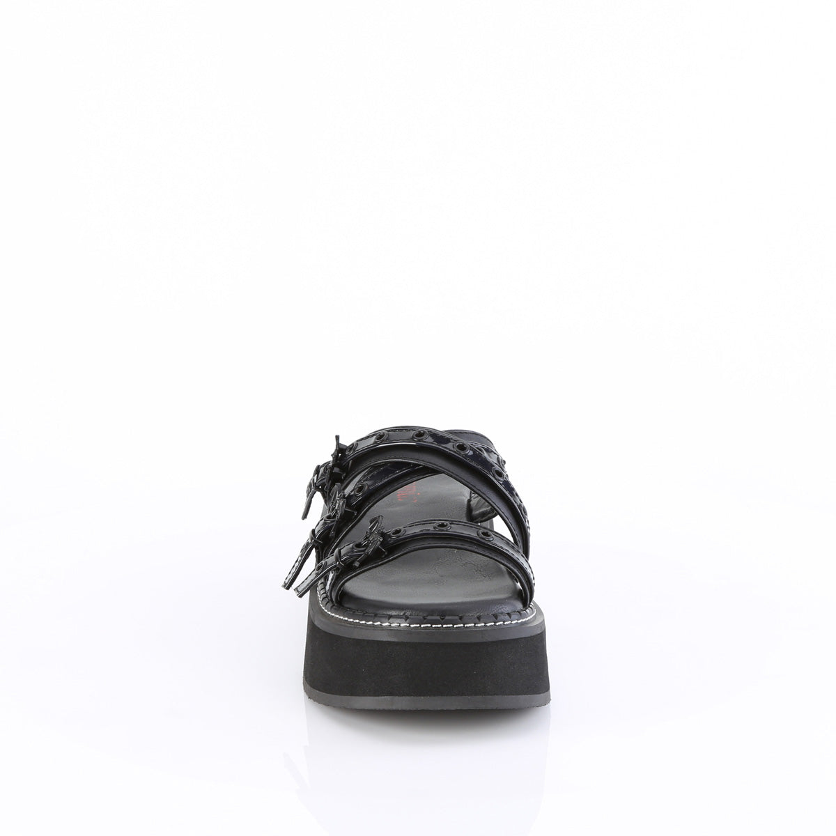 DemoniaCult   EMILY-07 Blk Vegan Leather-Holo Pat