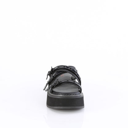 DemoniaCult   EMILY-07 Blk Vegan Leather-Holo Pat