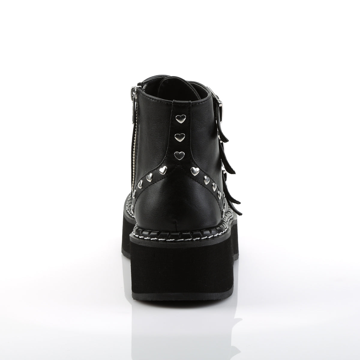 DemoniaCult Womens Ankle Boots EMILY-315 Blk Vegan Leather