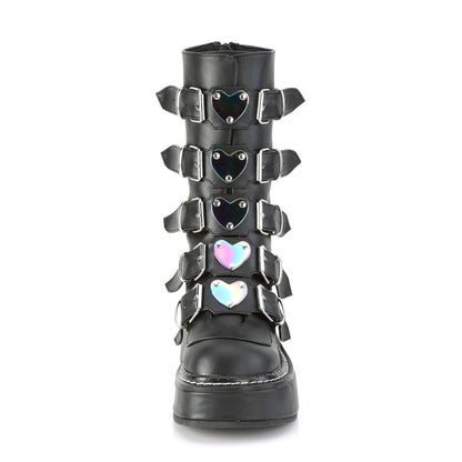 DemoniaCult Womens Boots EMILY-330 Blk Vegan Leather