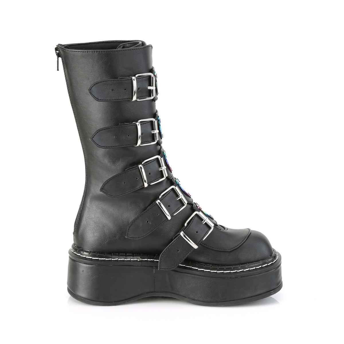 DemoniaCult Womens Boots EMILY-330 Blk Vegan Leather