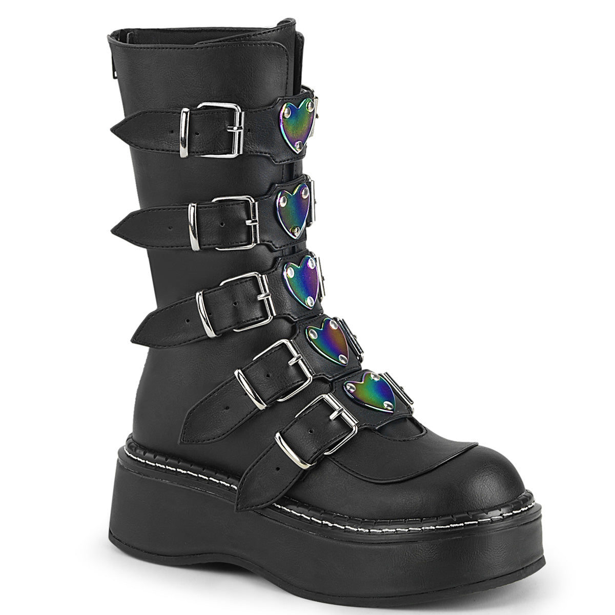 DemoniaCult Womens Boots EMILY-330 Blk Vegan Leather