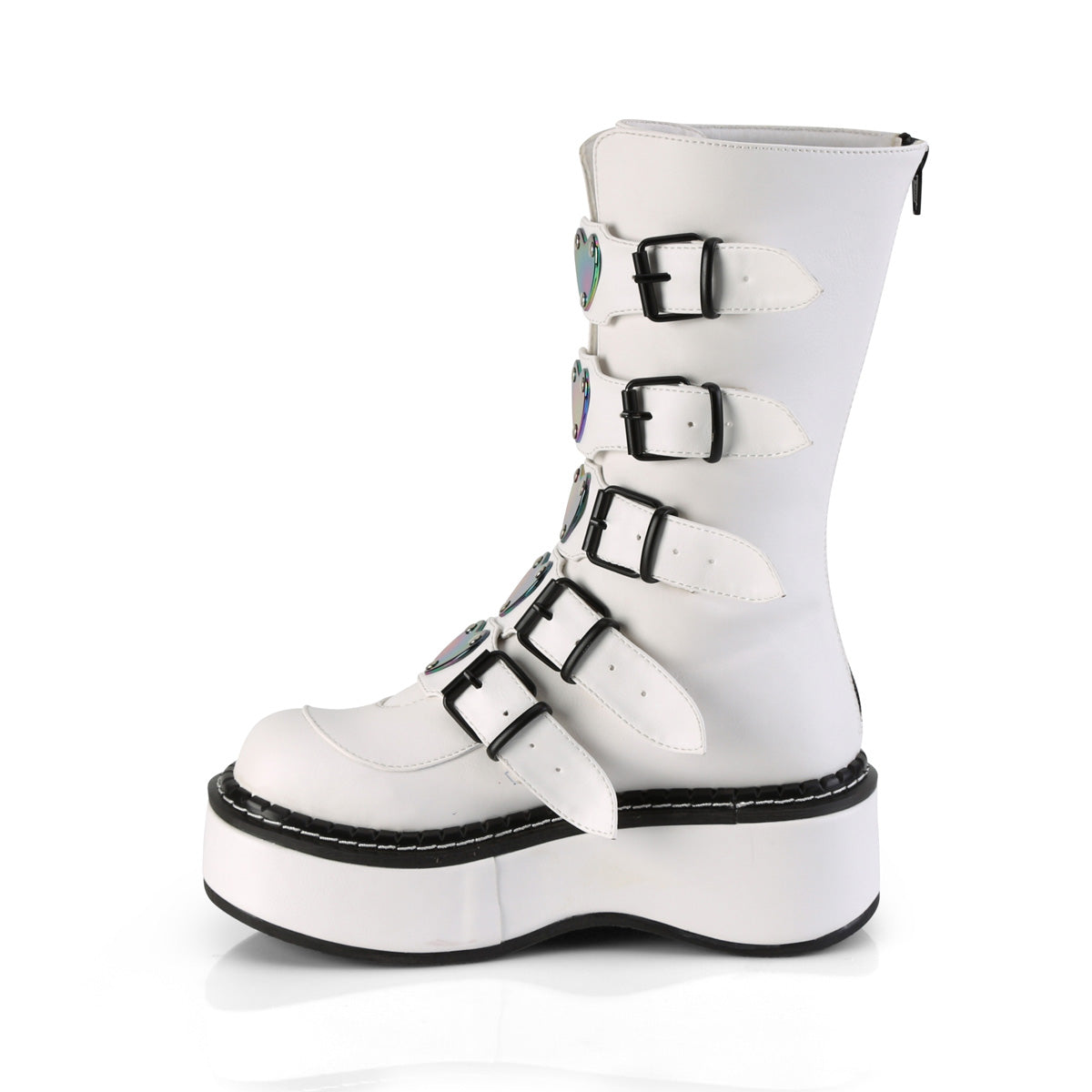 DemoniaCult Womens Boots EMILY-330 Wht Vegan Leather