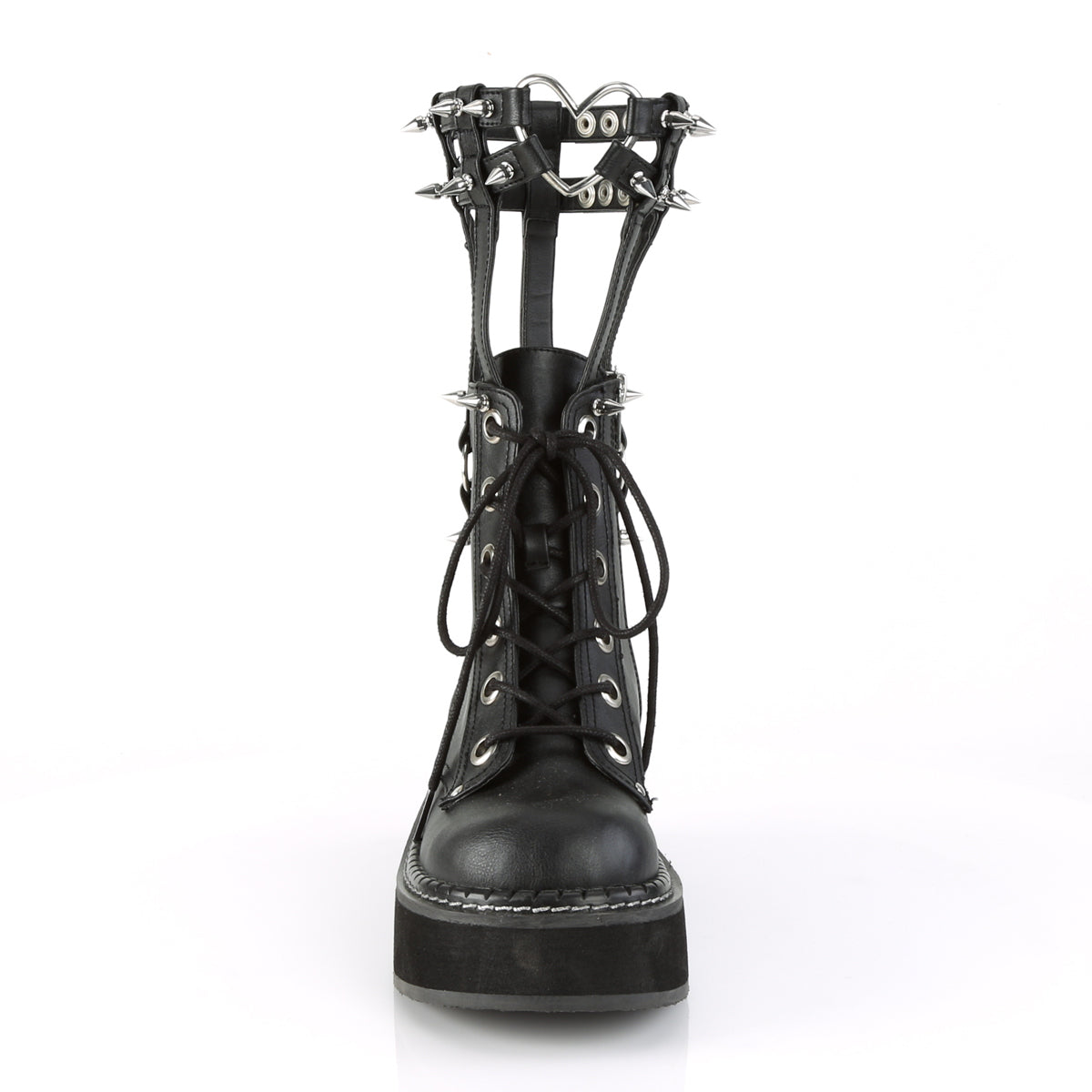 DemoniaCult Womens Boots EMILY-357 Blk Vegan Leather