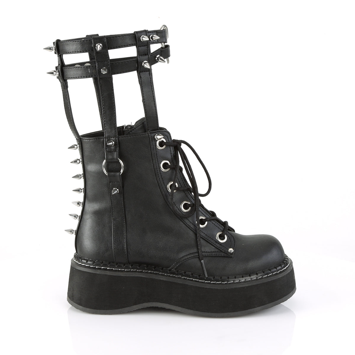 DemoniaCult Womens Boots EMILY-357 Blk Vegan Leather