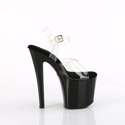 Pleaser   ENCHANT-708LT-CIRCLE Clr/Blk-Slv Glitter