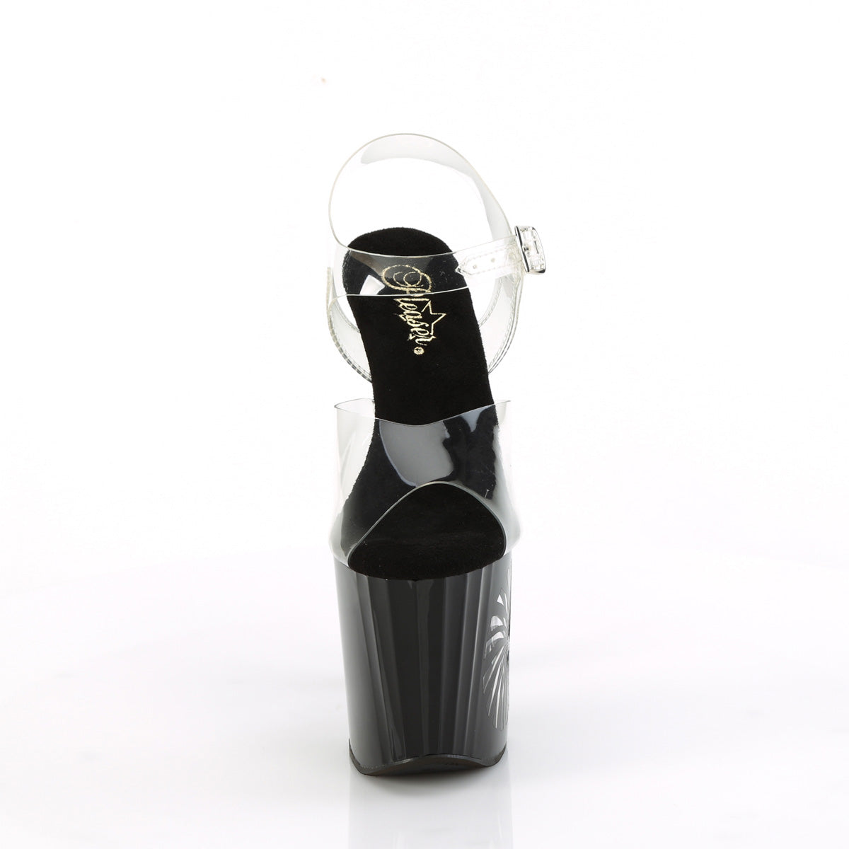 Pleaser   ENCHANT-708LT-PINWHE Clr/Blk-Slv Glitter