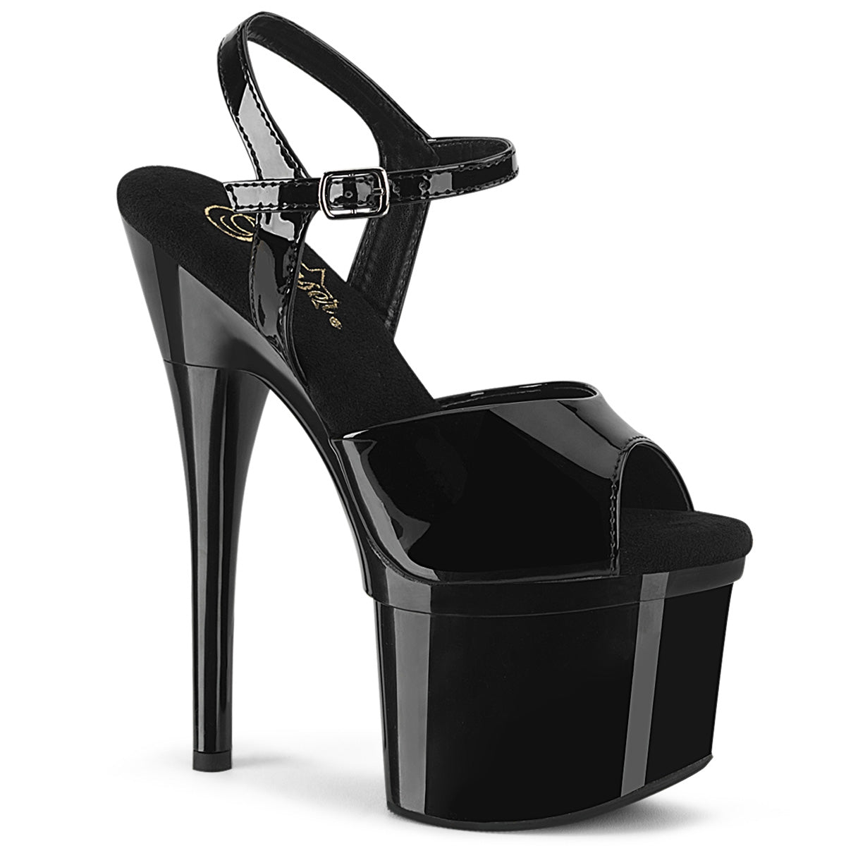 Pleaser Womens Sandals ESTEEM-709 Blk Pat/Blk