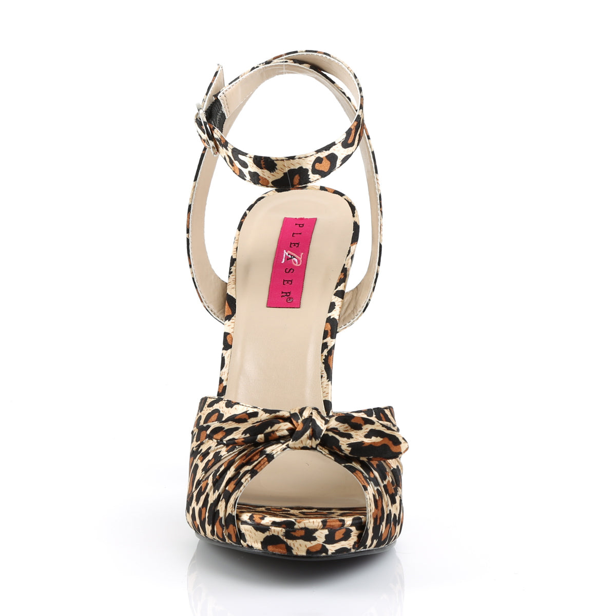 Pleaser Pink Label Womens Pumps EVE-01 Cheetah Satin