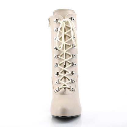 Pleaser Pink Label Womens Pumps EVE-106 Cream Faux Leather