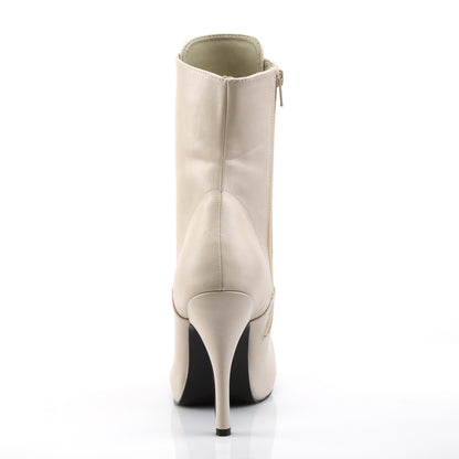 Pleaser Pink Label Womens Pumps EVE-106 Cream Faux Leather