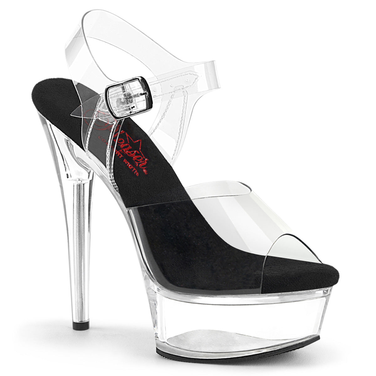 Pleaser   EXCITE-608 Clr-Blk/Clr