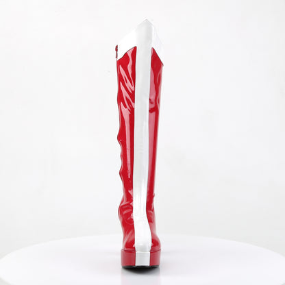 Funtasma Womens Boots EXOTICA-305 Red-Wht Str Pat