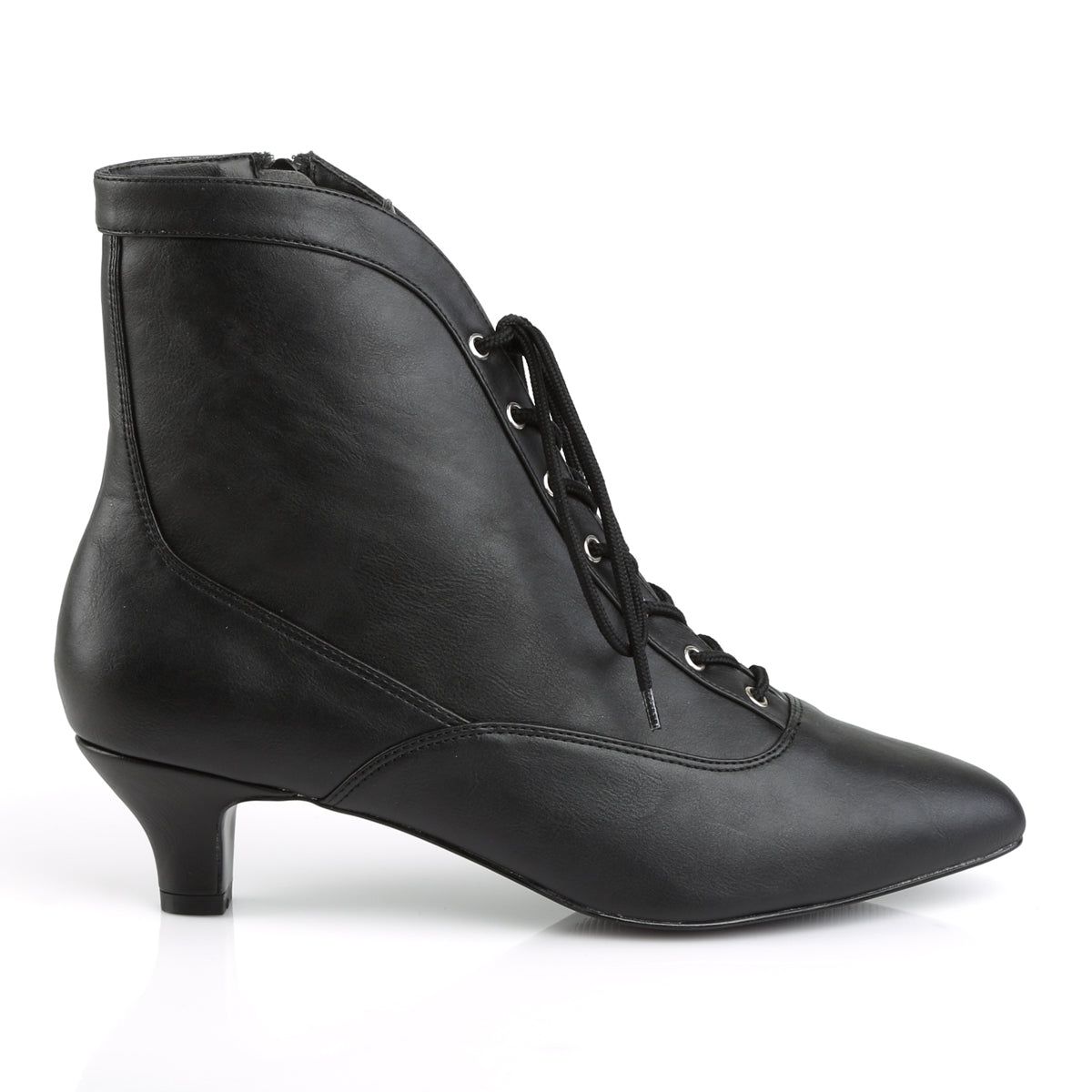 Pleaser Pink Label Womens Ankle Boots FAB-1005 Blk Faux Leather