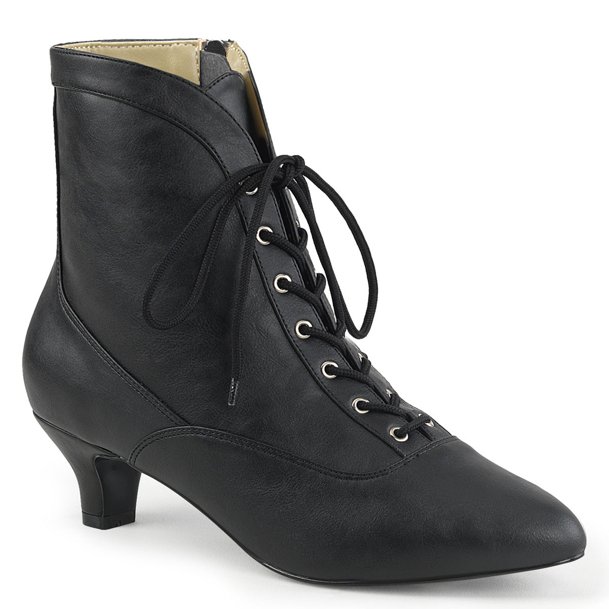 Pleaser Pink Label Womens Ankle Boots FAB-1005 Blk Faux Leather