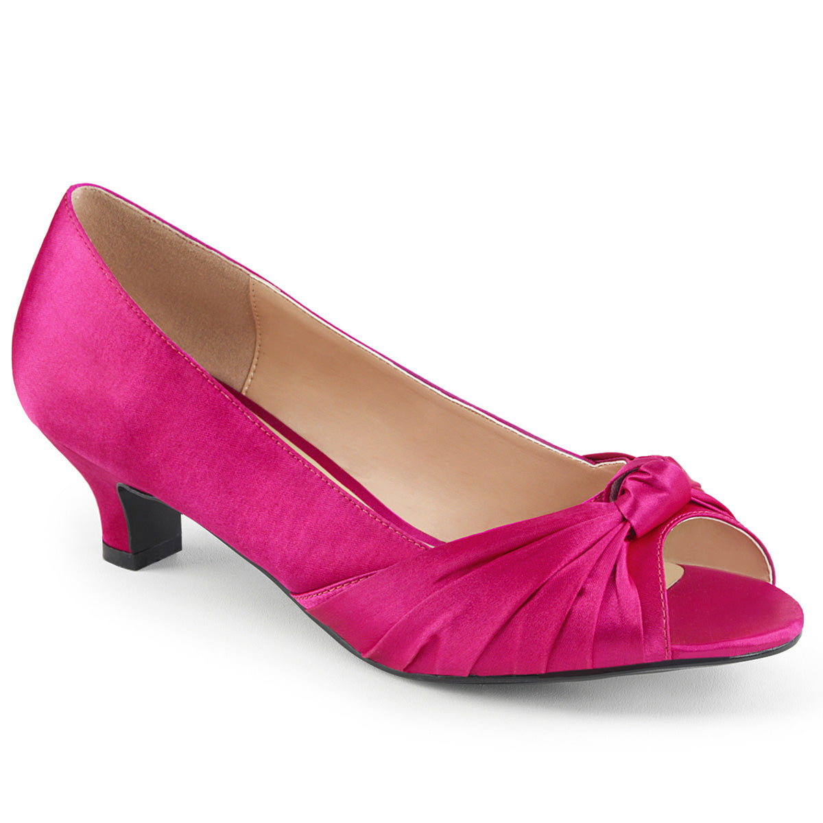 Pleaser Pink Label Womens Pumps FAB-422 H. Pink Satin