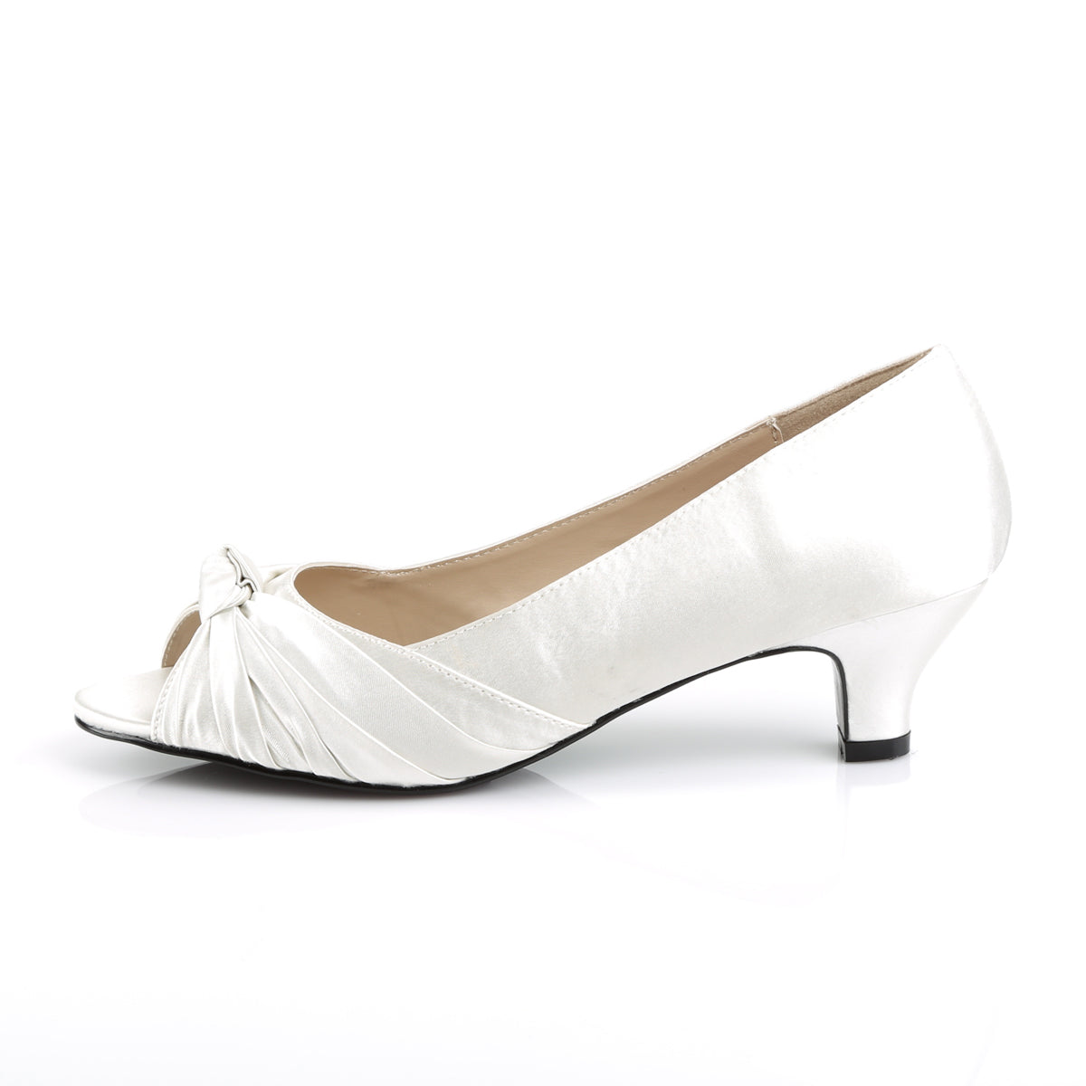 Pleaser Pink Label Womens Pumps FAB-422 Ivory Satin