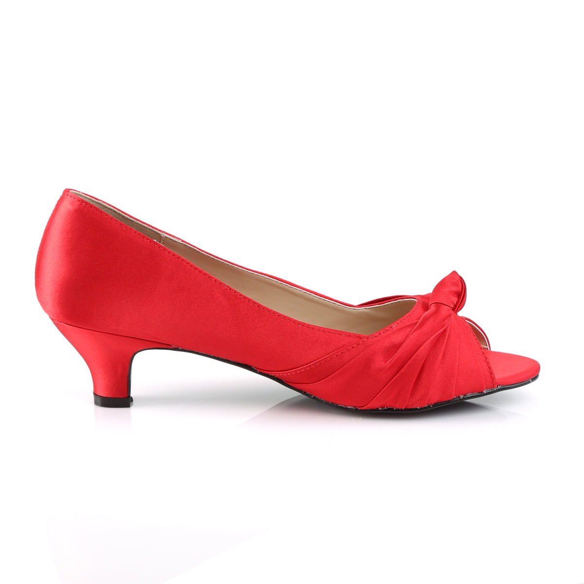 Pleaser Pink Label Womens Pumps FAB-422 Red Satin