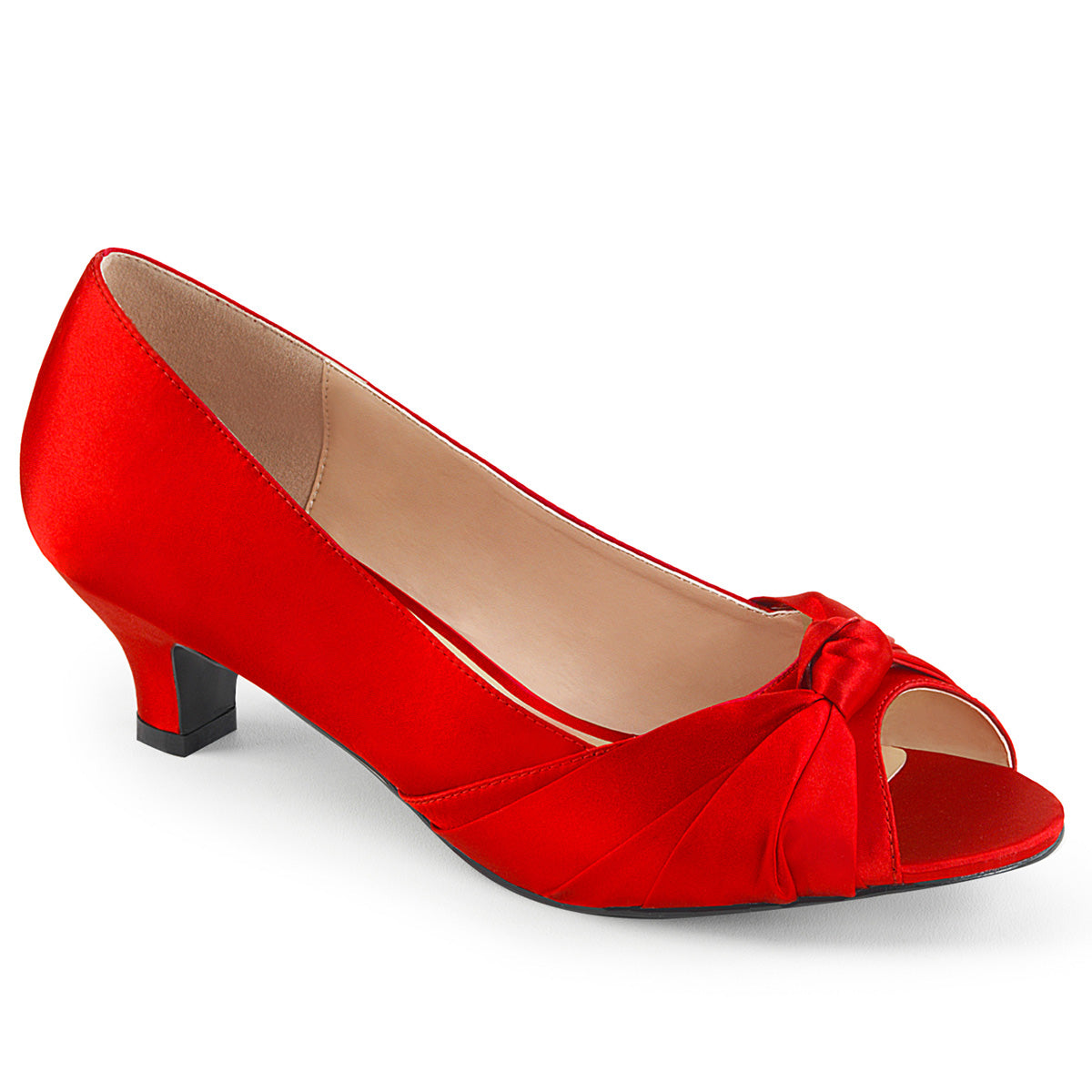 Pleaser Pink Label Womens Pumps FAB-422 Red Satin