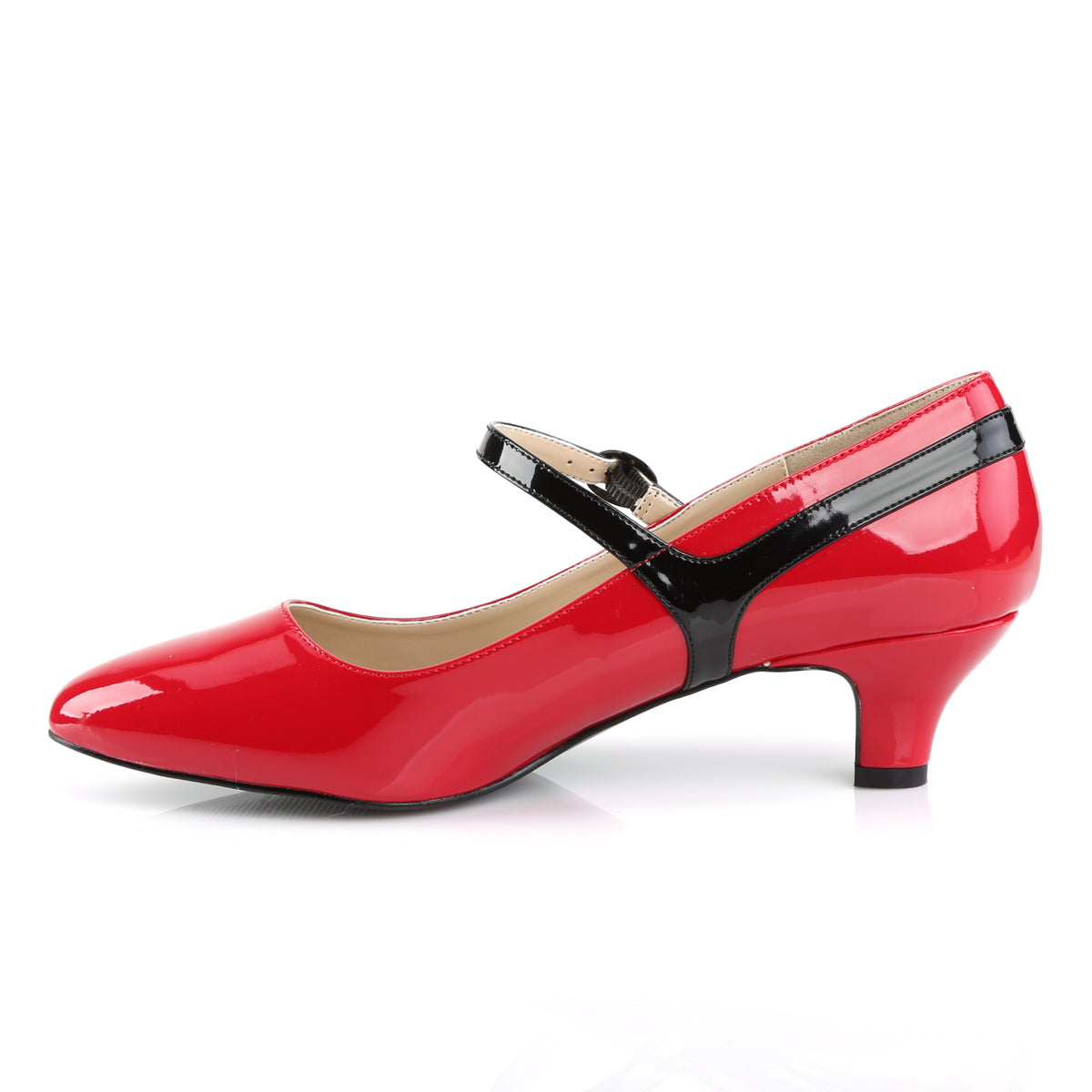 Pleaser Pink Label Womens Pumps FAB-425 Red-Blk Pat