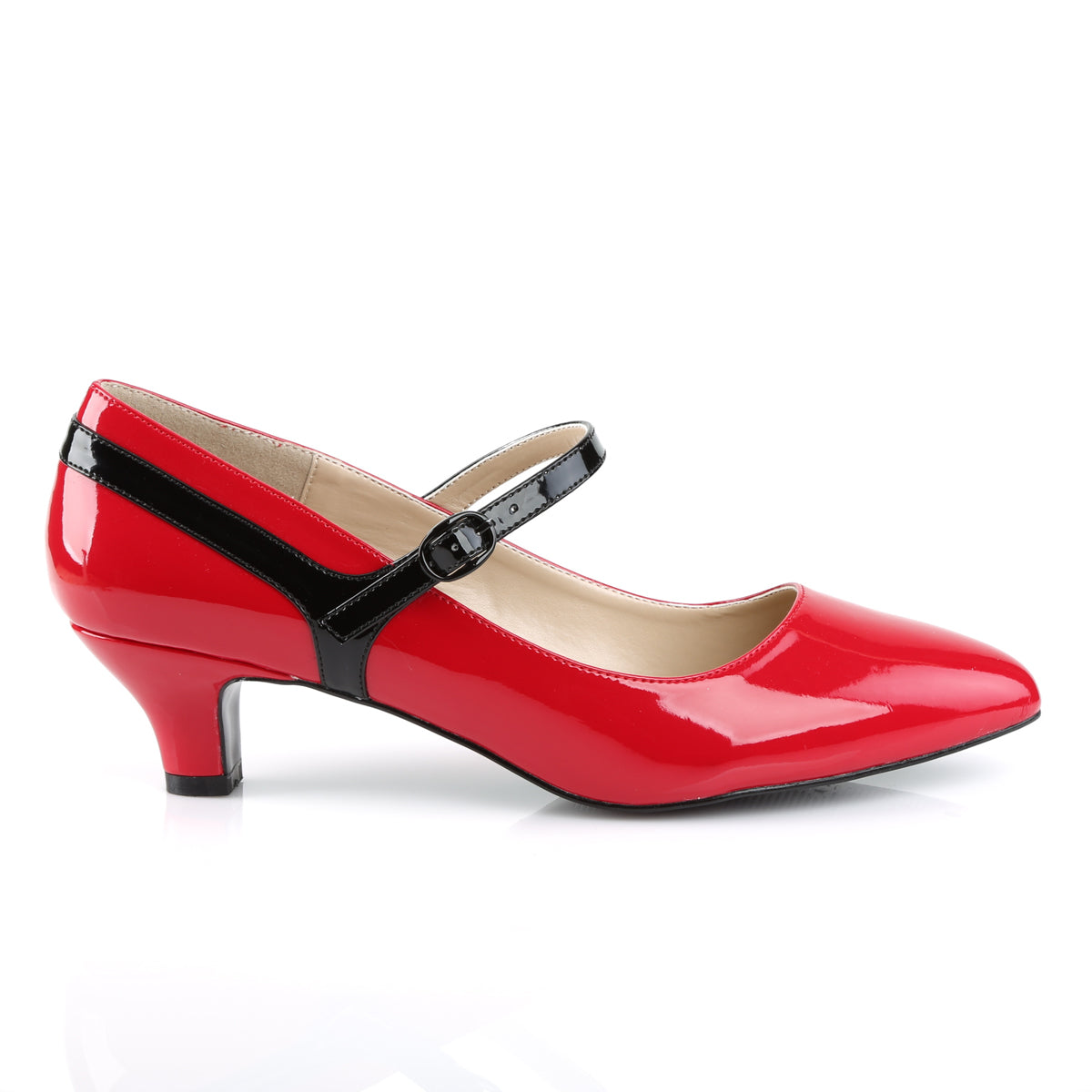 Pleaser Pink Label Womens Pumps FAB-425 Red-Blk Pat