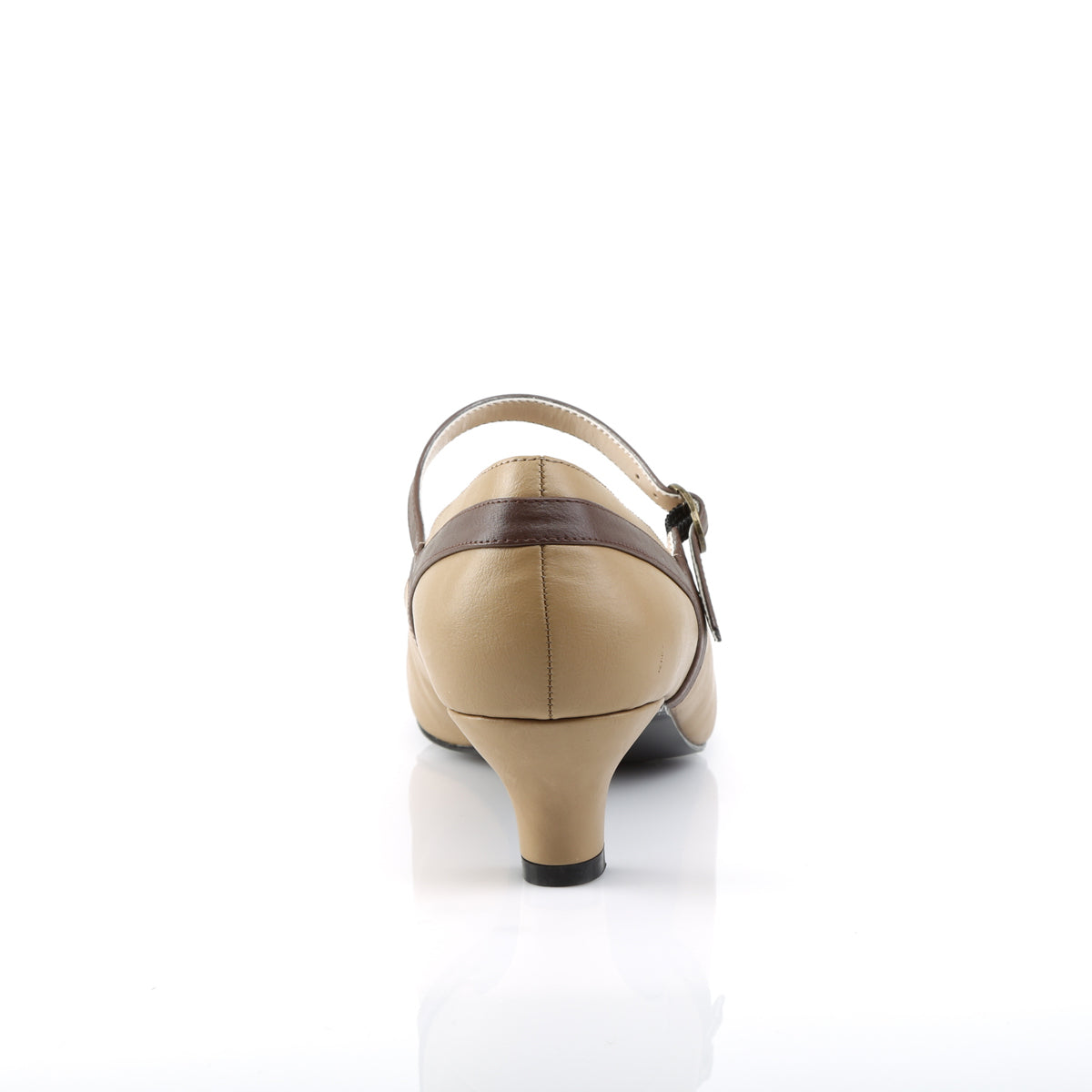 Pleaser Pink Label Womens Pumps FAB-425 Tan-Brown Faux Leather