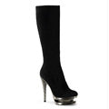 Pleaser Day & Night   FASCINATE-2010 Blk Suede/Pewter Chrome