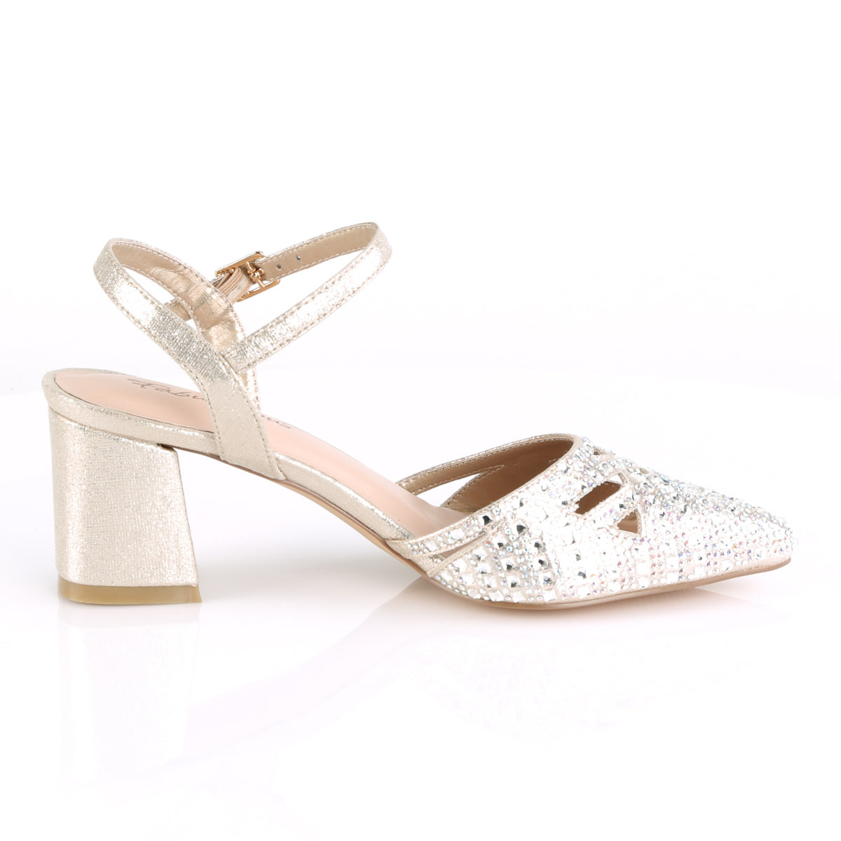 Fabulicious Womens Pumps FAYE-06 Champagne Shimmering Fabric